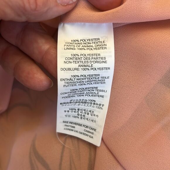 J Crew pink black white patterned cap sleeve blouse Size 6 EUC - Picture 8 of 8